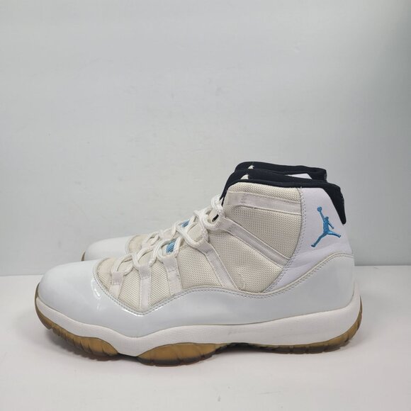 Air Jordan 11 Retro 2005 Mens White Columbia Blue Sneakers 136046-142 US Size 14 - Picture 2 of 8
